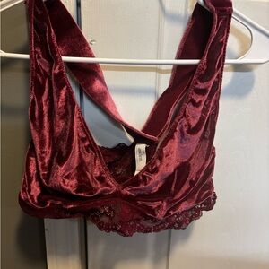 Auden Velvet Bralette in Deep Red